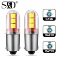 2pcs Ba9s Led Bax9s H21w Bay9s T10 W5w Led Bulbs H6w T4w Car Reverse Lights Auto Parking License Plate Interior Map Dome Lamps -