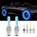 Forauto 2pcs Car Wheel Led Light Motocycle Bike Light Tire Valve Cap Decorative Lantern Tire Valve Cap Flash Spoke Neon Lamp - D