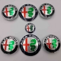 7pcs Alfa Romeo New Logo 74mm Hood Trunk+ Steering Wheel Badge+ 60mm Wheel Center Cap Emblem Brera 159 Sw New Spider Giulietta -