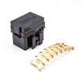 4 Way Black Car Medium Relay Fuse Box Assembly with 8pcs Gold Terminals Car Insurance Holder|fuse box|relay fuse boxrelay fuse -