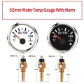 New 40 120℃ Water Temp Gauge With Water Temperature Sensor For Car Marine Truck Boat Motorcycle 52mm Water Temp Meter Indicator|