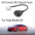 20 pin connector after 2015 New Tesla model S/X OBD II diagnostic harness electronic cable of new energy vehicle|Code Readers &a