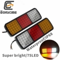 Eonstime 2PCS 75LED 12V Car Truck Boat Trailer Tail Light Stop Brake Reverse Lamp Caravans Van Vehicle ADR Road Waterproof IP68|