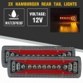 2pcs 12v Dynamic Led Car Truck Tail Light Turn Signal Rear Brake Light Reverse Signal Lamp Tractor Trailer Lorry Bus Campers - T