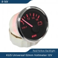 Newest KUS 52mm Voltmeters Tuning 8 16V/18 32V/9 32V Voltage Gauges Waterproof with Red Yellow Backlight for Auto Boat Truck|V