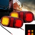 2pcs 12V 14 Led Car Truck Trailer Boat Caravan Rear Indicator Tail Light Red Stop Brake Yellow Turn Signal Lamp 10 30V|Truck Lig