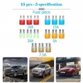 Micro 2 Fuses 15pcs 5a 7.5a 10a 15a 20a Assorted Car Cover - ebikpro.com