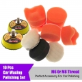 10Pcs/Set 2 Inch Car Buffing Polishing Pad Kit Clean Sponge Waxing Wheel Wool Ball Auto Sanding Pad M6/M8 Thread Car Repair Care