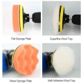 3inch Car Polishing Disc 11Pcs/Set Self Adhesive Buffing Waxing Sponge Wool Wheel Polishing Pad For Car Polisher Drill Adapter|