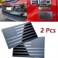 2pcs 3D Metal American Flag Emblem Decal Side Maker Black US Flag Stickers for Car Truck or SUV Rear Tail Trunk Badges Styling