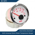 KUS Universal 52mm(2") Car Water Temp Temperature Gauge Meter Indicator 40 120℃ 25 120℃ 12V 24V Red Yellow Backlight Optio