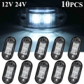 10PCS 12V / 24V LED Side Marker Lights Car External Lights Warning Tail Light Auto Trailer Truck Lorry Lamps White color|Truck L