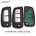 jingyuqin 2/3 Buttons 433MHz 4A PCF7952E Flip Remote Key For Nissan Qashqai J11 Pulsar C13 Juke F15 X Trail T32 Micra CWTWB1G767