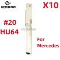 5/10PCS Replacement No.20 KD Metal Key Blade Blank For Mercedes Benz C Card Series Car Remote Flip Folding Uncut HU64 Key Blade|