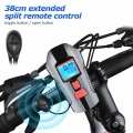 Waterproof Bicycle Bell With Light USB Charging Bike Front Light Flashlight Handlebar Cycling Head Light w/ Horn Speed Meter LCD