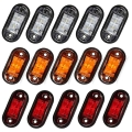 10pcs Warning Light Led Diode Light Oval Clearance Trailer Truck Orange White Red Led Side Marker Lamp 12v 24v Truck Accessorie