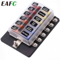 12/6 Ways Car Led Blade Holder Fuse Box Modified Terminal Block Fuse With Led Warning Light For Car Boat Marine Trike 12v 24v -