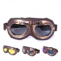 Retro Motorcycle Goggles Glasses Vintage Moto Classic Goggles for Harley Pilot Steampunk ATV Bike Copper Helmet|Motorcycle Glass